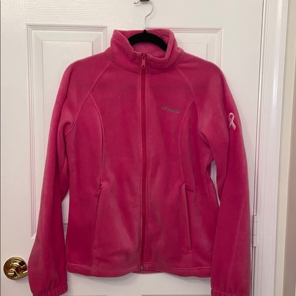 columbia pink fleece jacket breast cancer